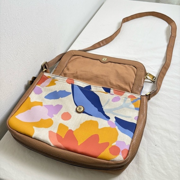 Fossil Preston Crossbody Bag Abstract Floral Crossbody Canvas Bag - Picture 14 of 16